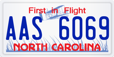 NC license plate AAS6069