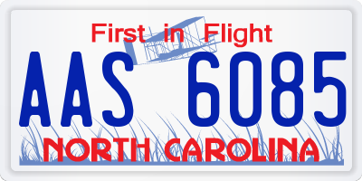 NC license plate AAS6085