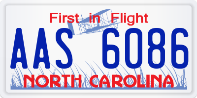 NC license plate AAS6086