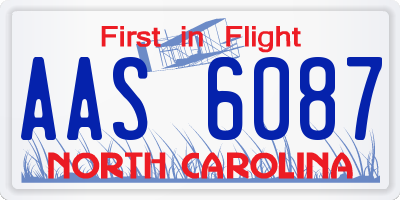 NC license plate AAS6087