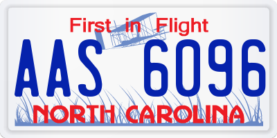 NC license plate AAS6096