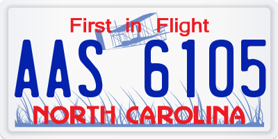 NC license plate AAS6105