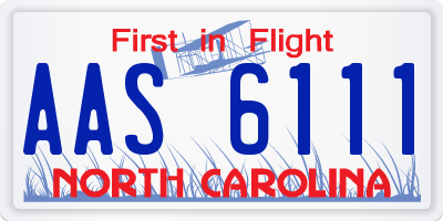 NC license plate AAS6111