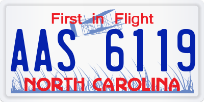 NC license plate AAS6119