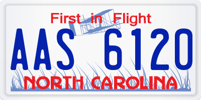 NC license plate AAS6120