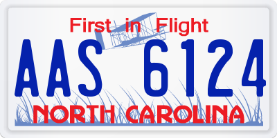 NC license plate AAS6124