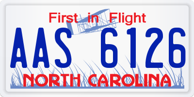 NC license plate AAS6126