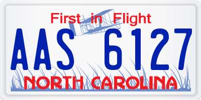 NC license plate AAS6127