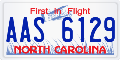 NC license plate AAS6129
