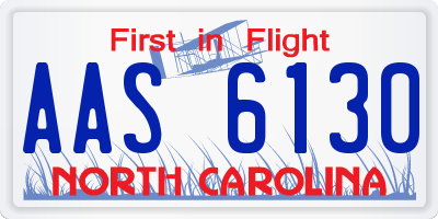 NC license plate AAS6130