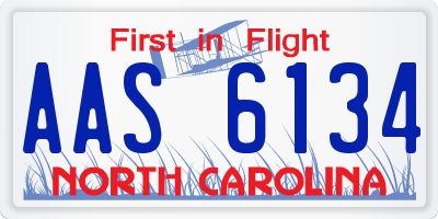 NC license plate AAS6134