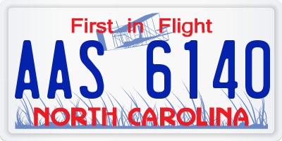 NC license plate AAS6140