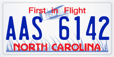 NC license plate AAS6142