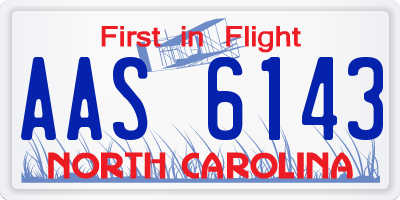 NC license plate AAS6143