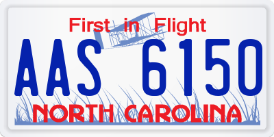 NC license plate AAS6150