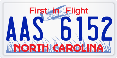 NC license plate AAS6152