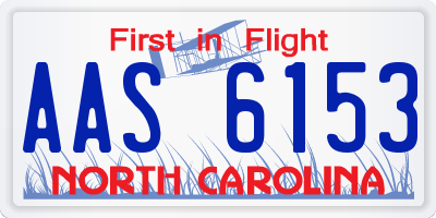 NC license plate AAS6153
