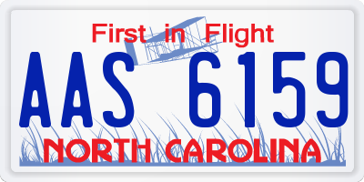 NC license plate AAS6159