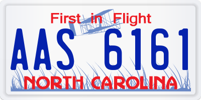 NC license plate AAS6161
