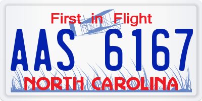 NC license plate AAS6167