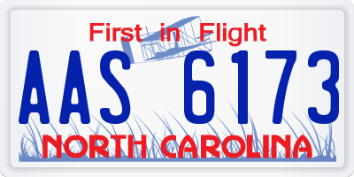 NC license plate AAS6173