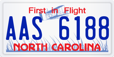 NC license plate AAS6188