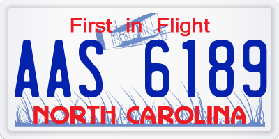 NC license plate AAS6189