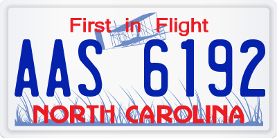 NC license plate AAS6192