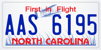 NC license plate AAS6195