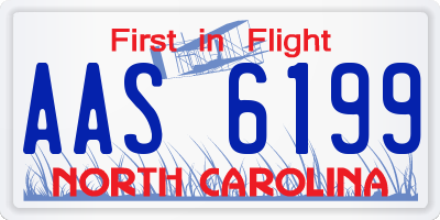NC license plate AAS6199