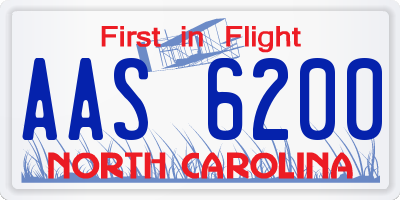 NC license plate AAS6200