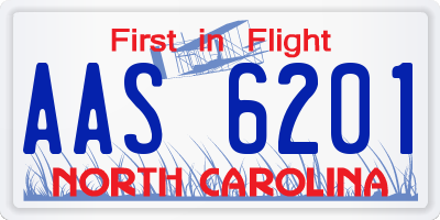 NC license plate AAS6201