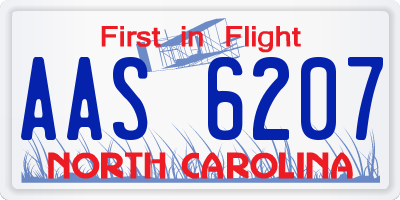 NC license plate AAS6207