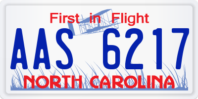 NC license plate AAS6217