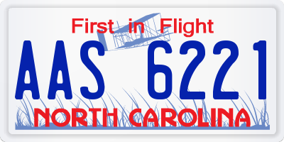 NC license plate AAS6221