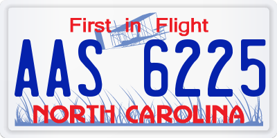 NC license plate AAS6225