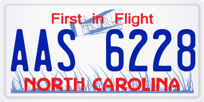NC license plate AAS6228