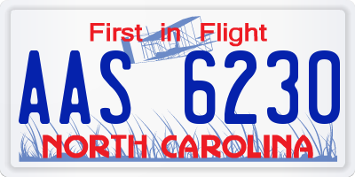 NC license plate AAS6230