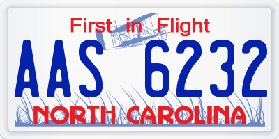 NC license plate AAS6232