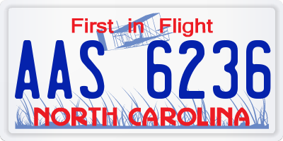 NC license plate AAS6236