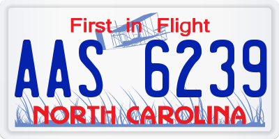 NC license plate AAS6239