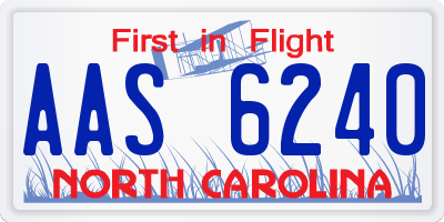 NC license plate AAS6240
