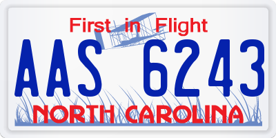 NC license plate AAS6243