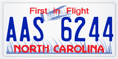 NC license plate AAS6244