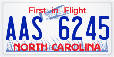 NC license plate AAS6245