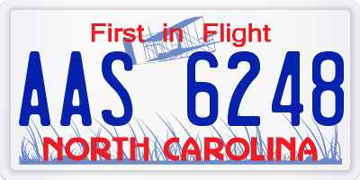 NC license plate AAS6248