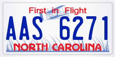NC license plate AAS6271
