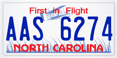 NC license plate AAS6274