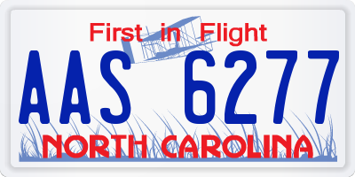 NC license plate AAS6277