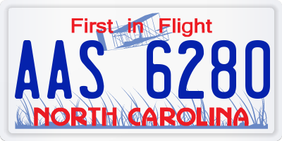 NC license plate AAS6280